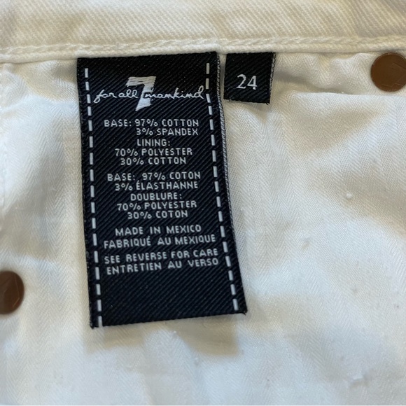 7 For All Man Kind White Denim Short - Picture 11 of 14